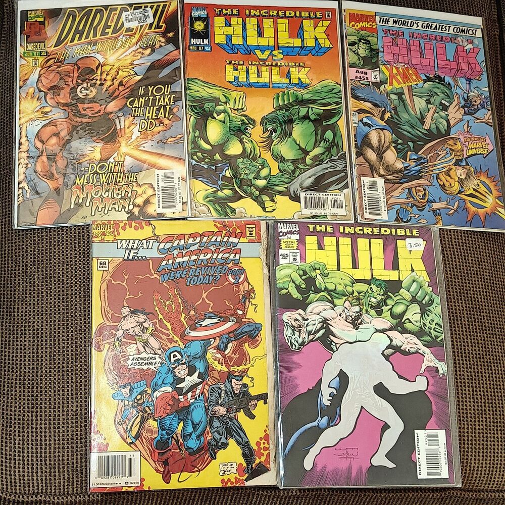 Incredible Hulk #425 #453 #455 Hulk & Xmen, Daredevil #365, WHAT IF...? #68